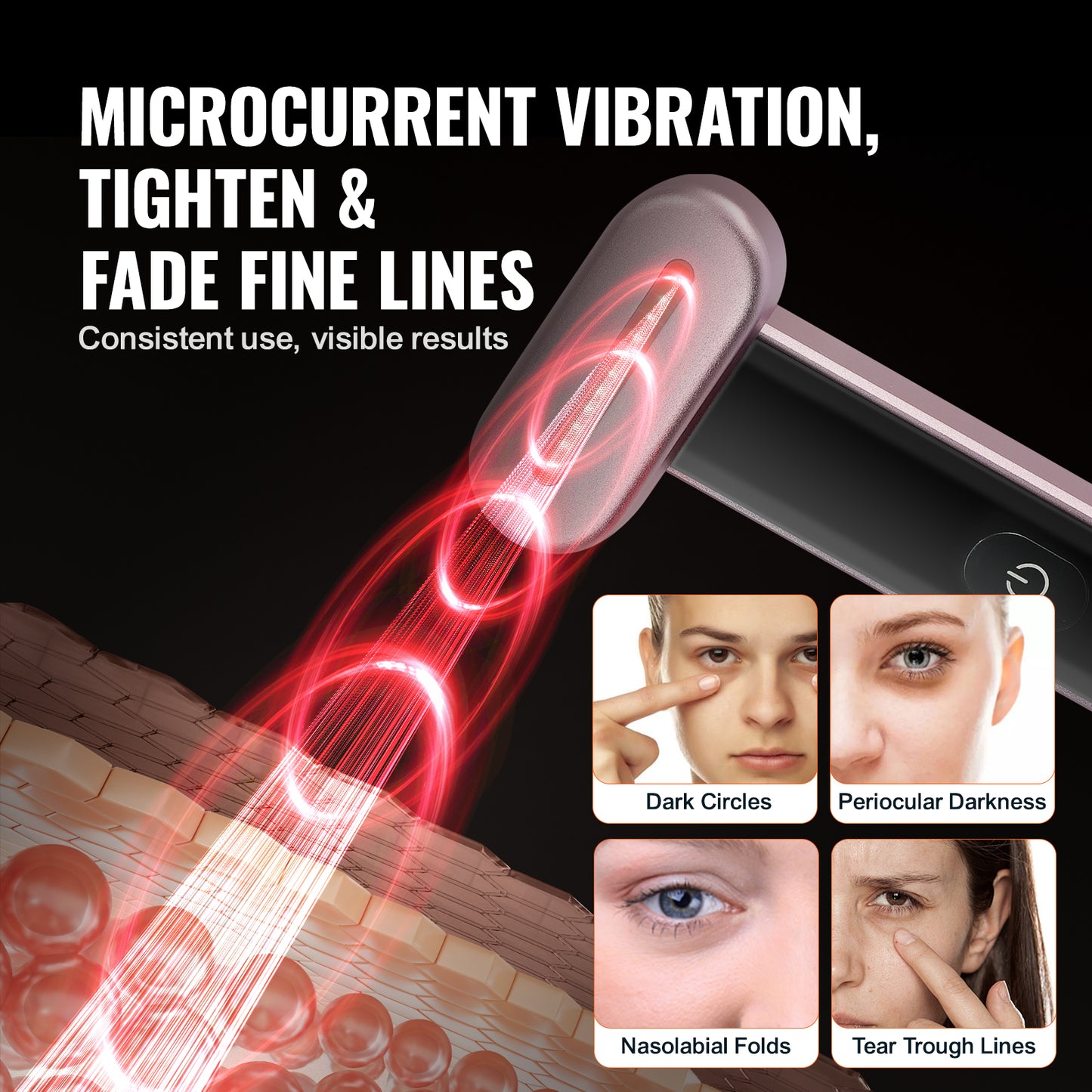 Red light therapy wand detail