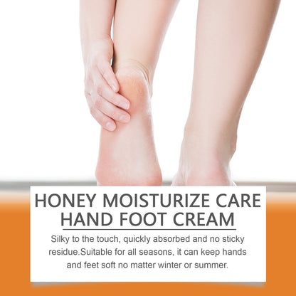 Applying Zelbea foot cream to dry heels