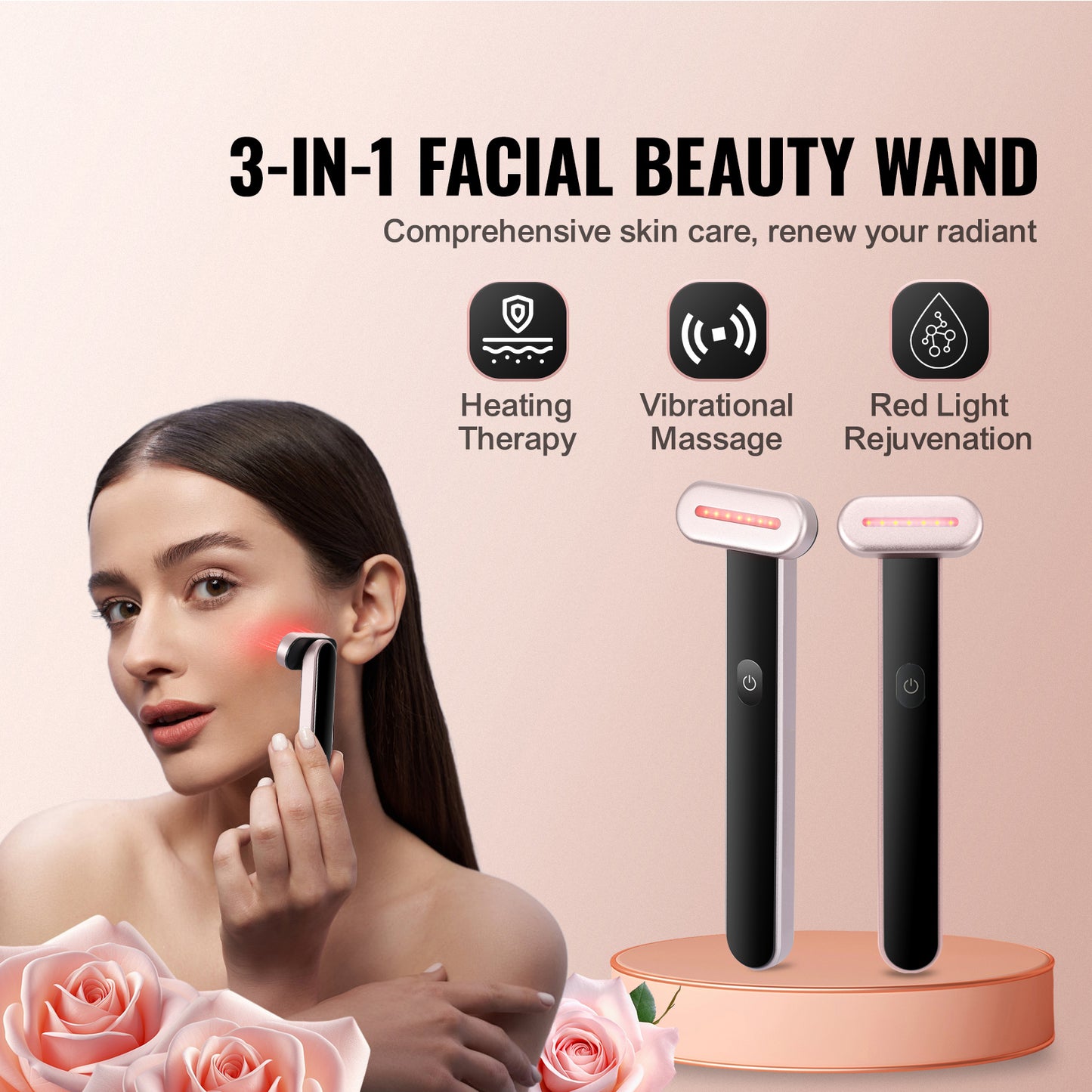 Zelbea red light therapy wand for face and neck