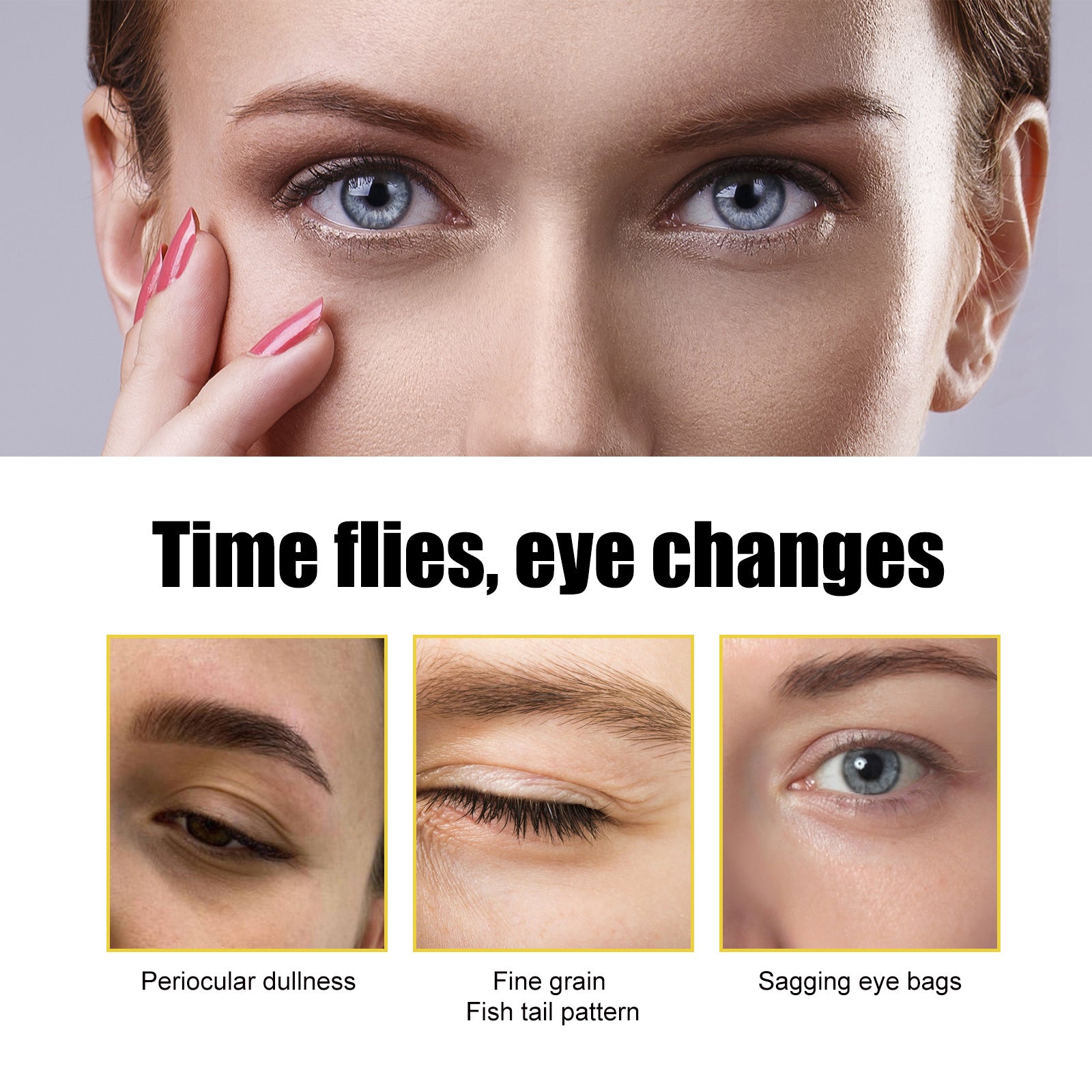 Applying collagen gold under-eye patches