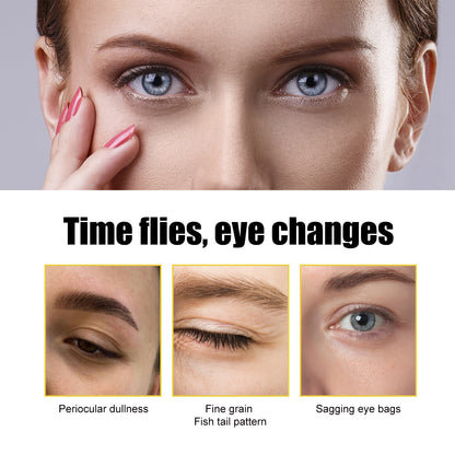 Applying collagen gold under-eye patches