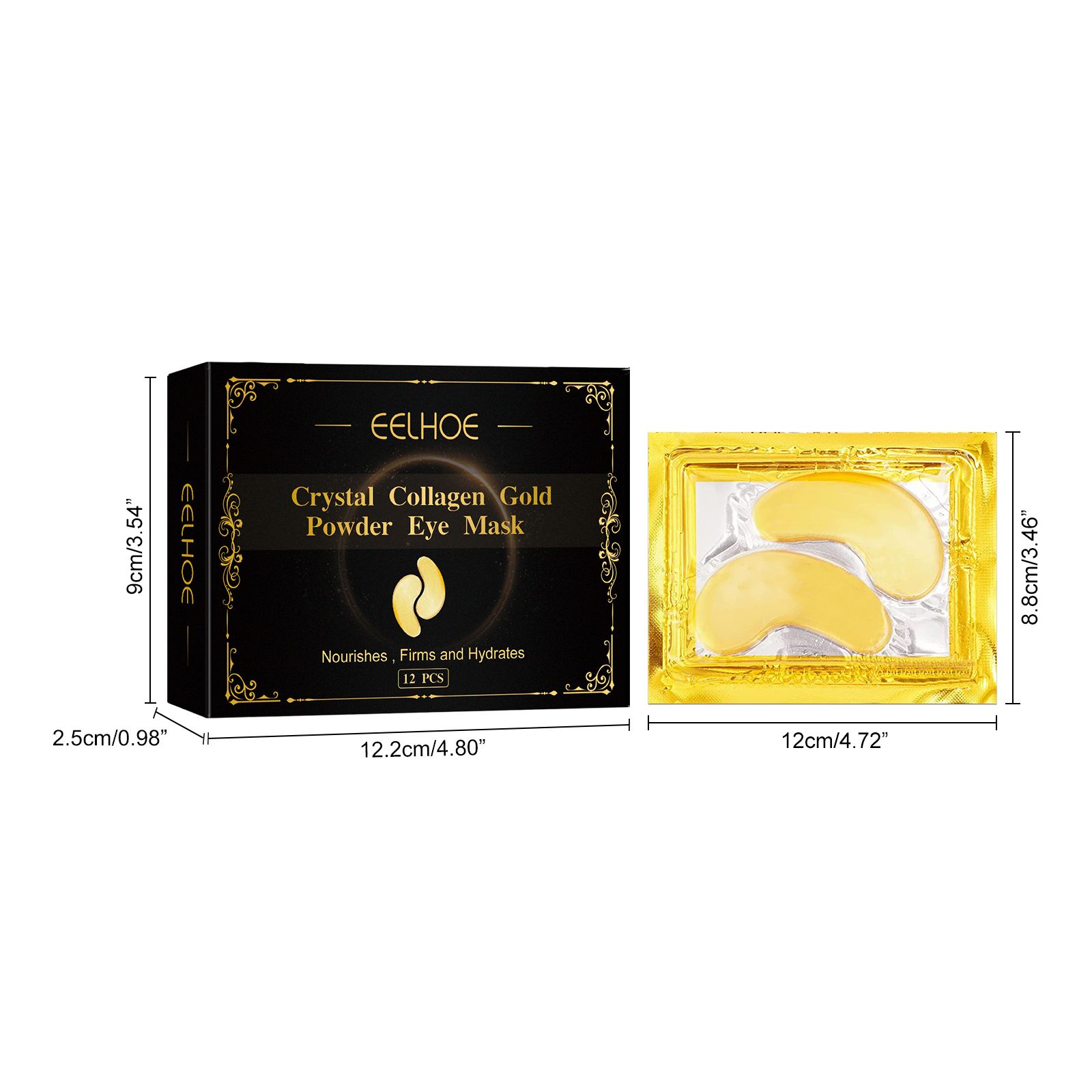 Collagen gold eye patches close-up
