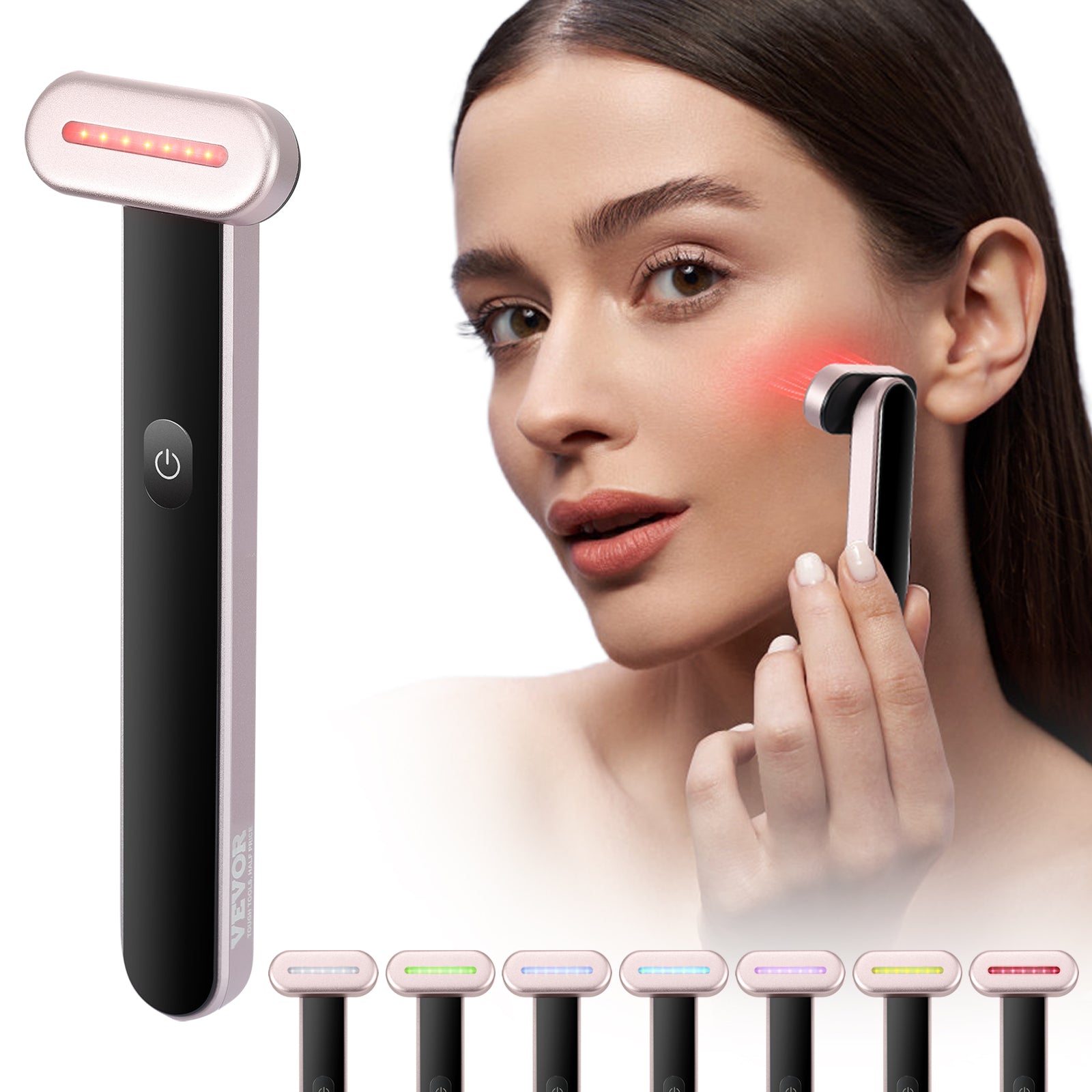 Microcurrent and warming facial massage wand