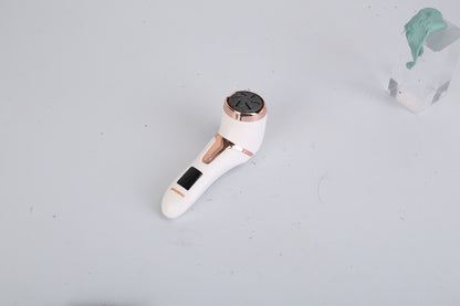 Vacuum suction collects dead skin while you grind — clean and hygienic