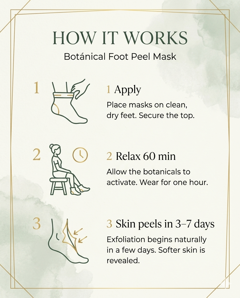 How it works — apply, relax, and skin peels in 3 to 7 days