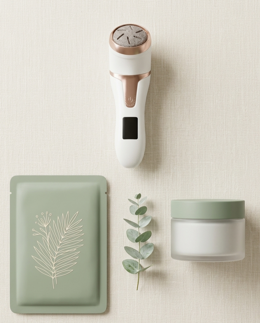 The Pedicure Ritual bundle — callus remover kit, foot peel mask and honey repair cream together