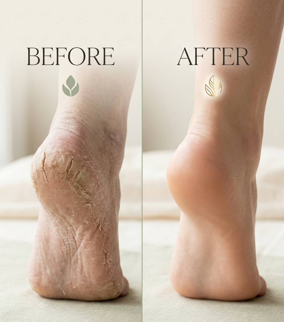 Before and after — smooth, salon-soft feet with the Zelbea callus remover