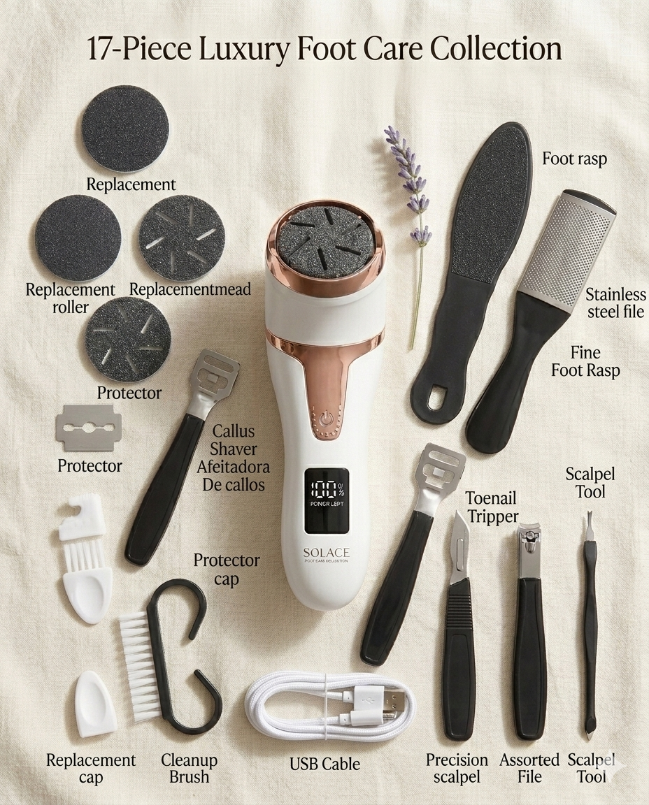 Zelbea 17-piece foot care kit — everything included for the at-home pedicure ritual