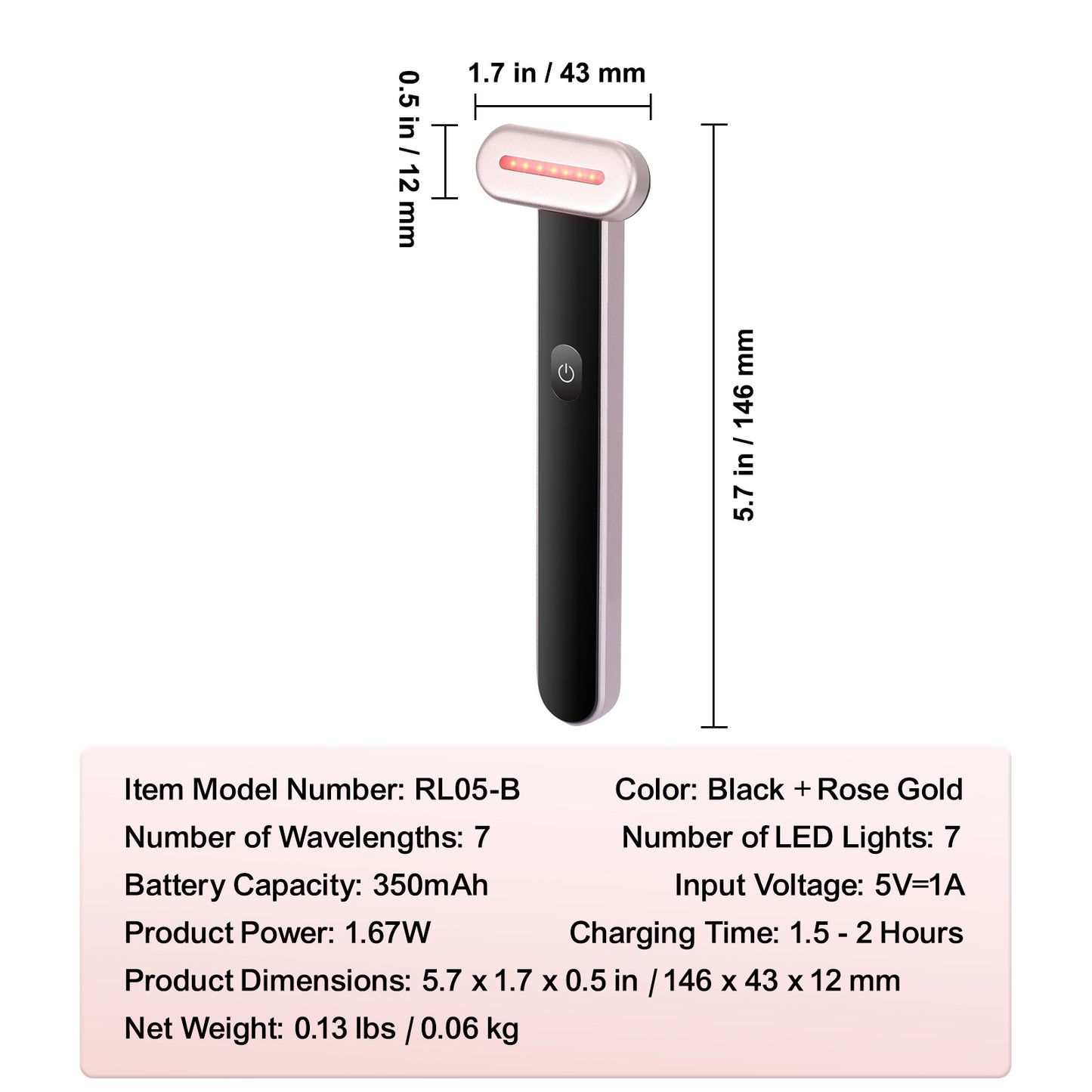 Red light therapy wand features