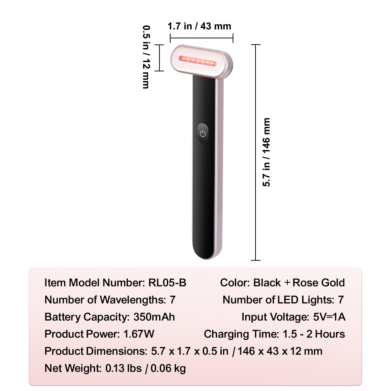Red light therapy wand features
