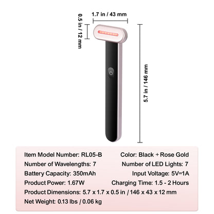 Red light therapy wand features