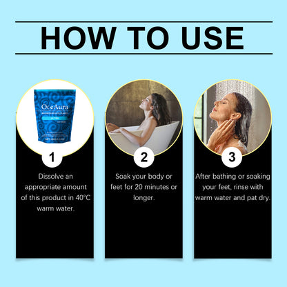 Magnesium foot soak softens rough skin before exfoliating