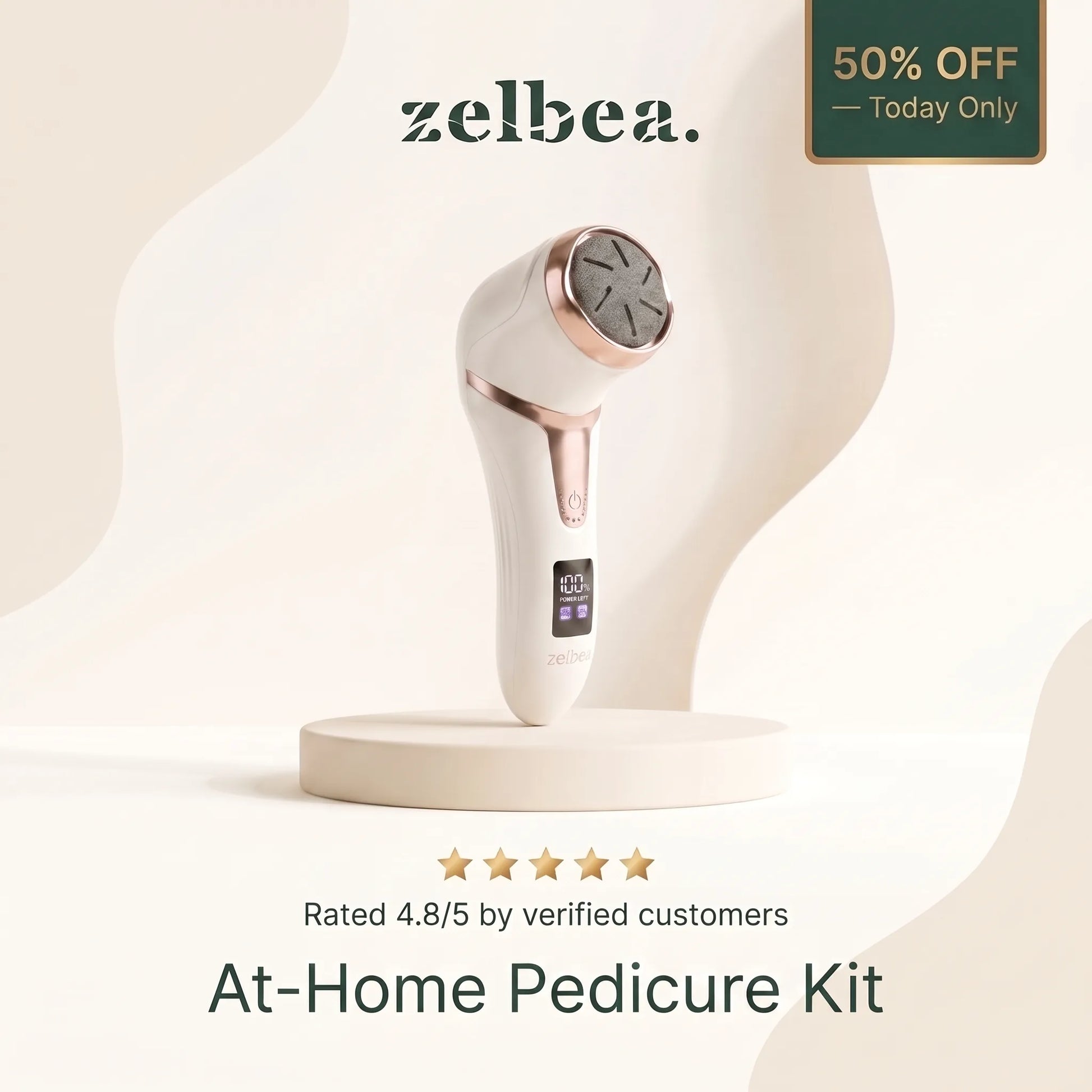 50% off today — At-Home Pedicure Kit rated 4.8/5 by verified customers