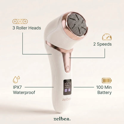 3 roller heads, 2 speeds, IPX7 waterproof, 100 min battery