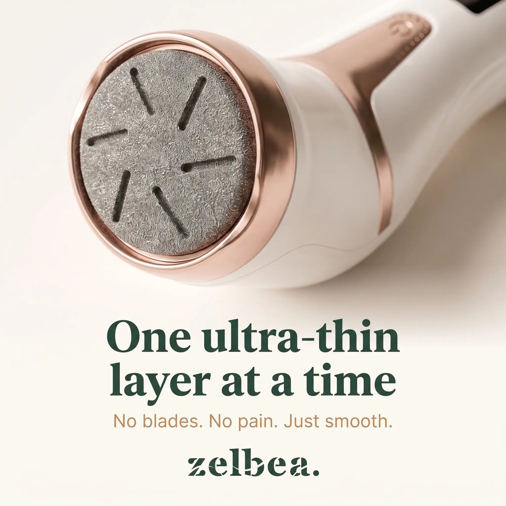 Removes one ultra-thin layer of dead skin at a time — no blades